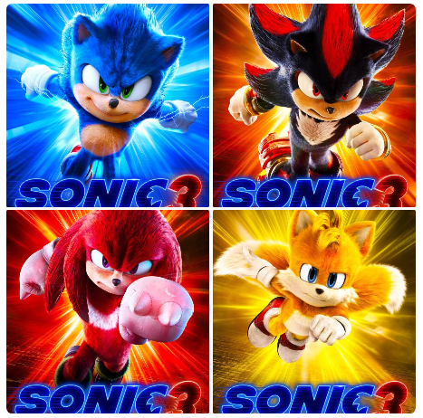 Paramount drops new Sonic 3 posters, featuring the main characters